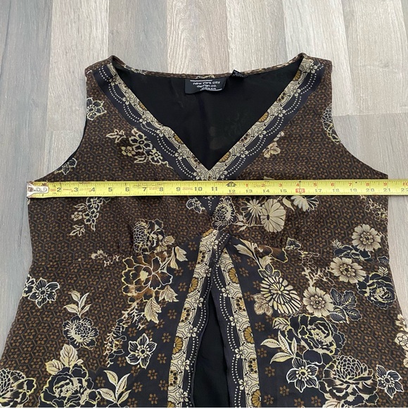 Vintage Y2K Silk Floral Sleeveless Top - Picture 6 of 7